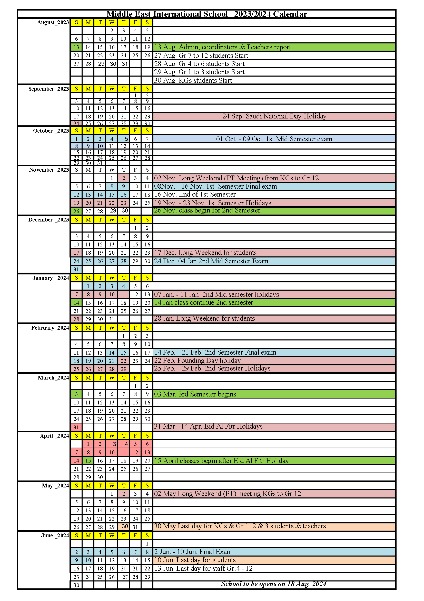 3 Semester Calendar 2023 2024 1 Page 1 