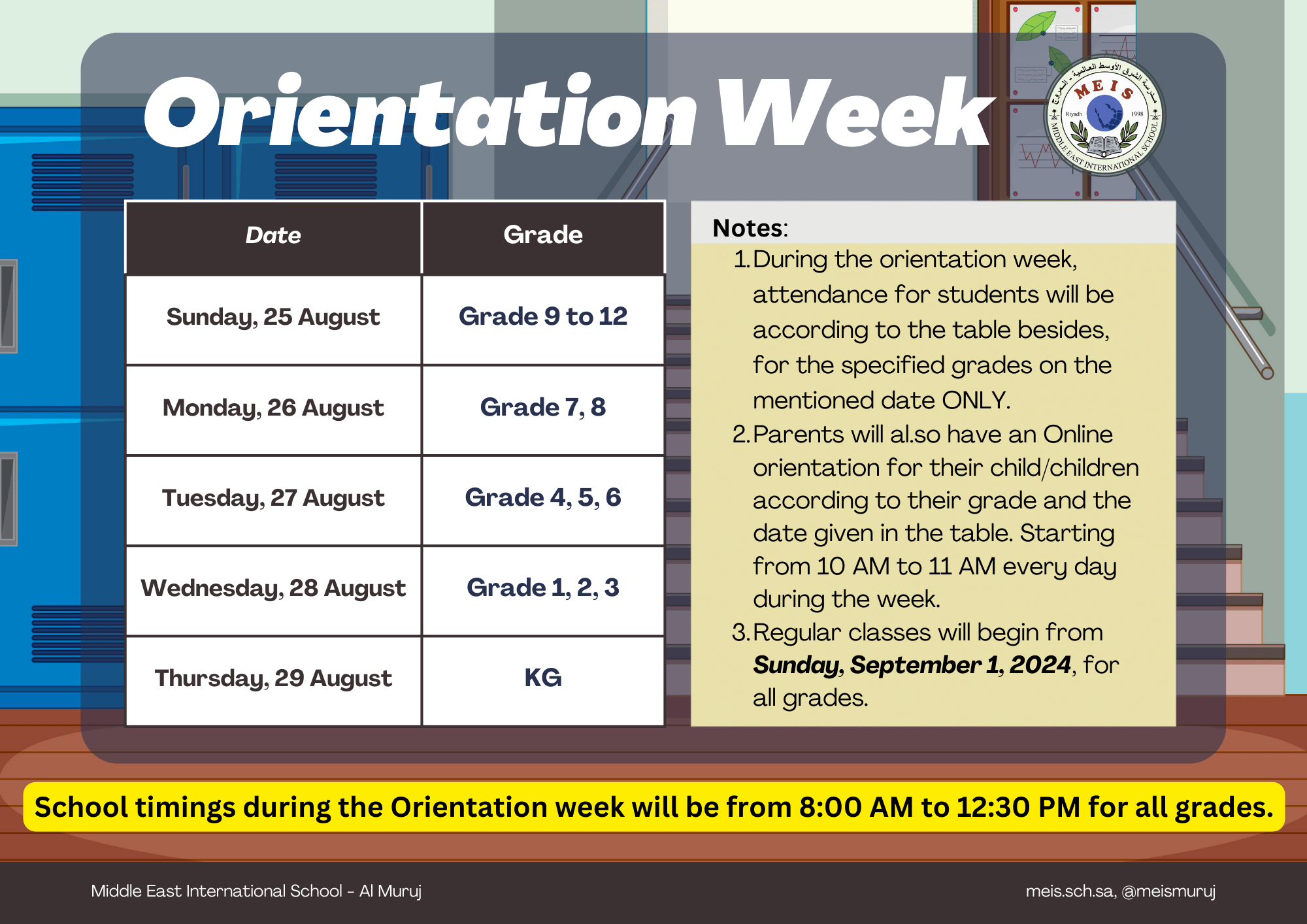 Orientation week 2024-2025 - Middle East International School